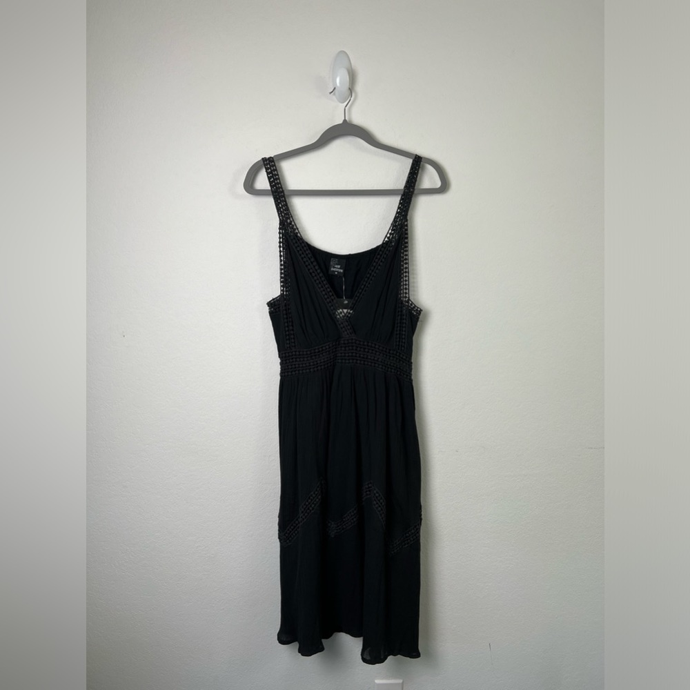 Ace Fashion Cotton Sleeveless Embroidered Black Lace Boho Vacation Fall Dress